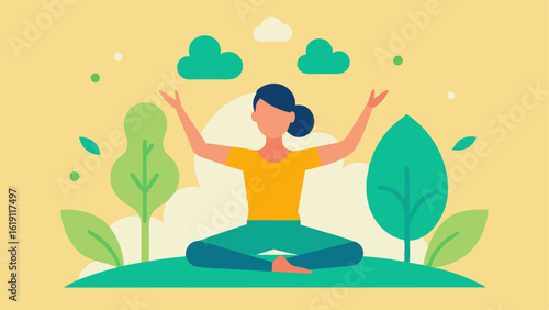 Exercise and Vitality A silhouette of a person engaging in yoga or exercising outdoors surrounded by greenery illustrating the benefits of physical activity for maintaining youth.