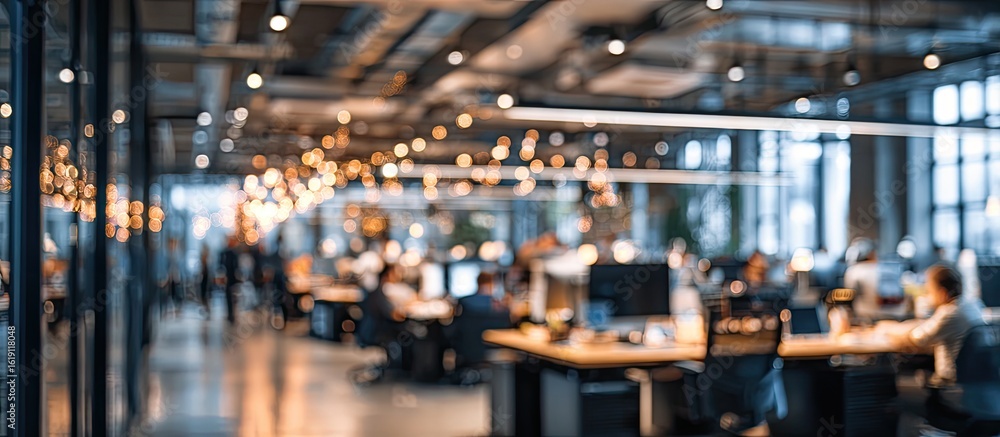 Obraz premium Blurred interior of a modern office space (1)