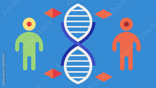 Donor and Recipient DNA A visual contrast between a donor DNA strand with beneficial modifications and a recipient DNA strand that has potential disease risks with arrows