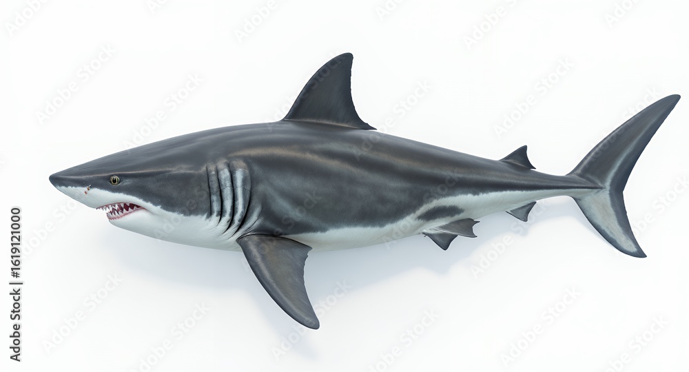 Obraz premium Large predatory fish on a white background