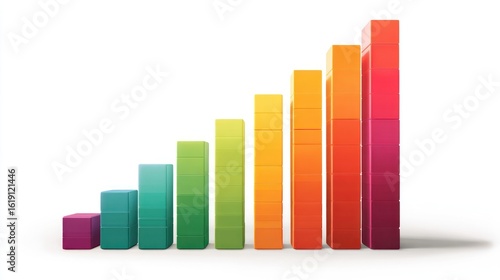 Free Download Colorful ascending bar graph - GFXLoad