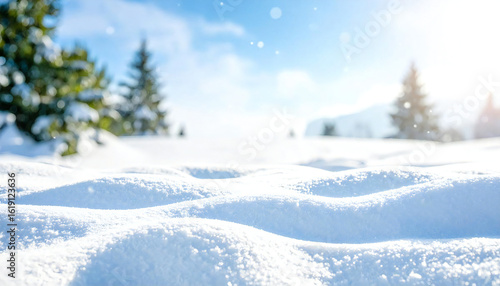 Wallpaper Mural 冬の景色。雪が降る雪原の広がる大地の風景。晴れ。積雪。粉雪。光。A winter scene. A landscape of a vast expanse of snow-covered land. Clear skies. Snowfall. Powdery snow. Light. Torontodigital.ca