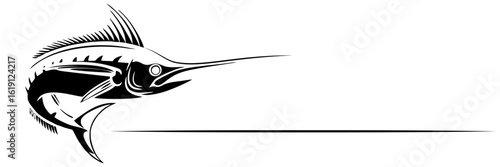 line art illustration for a swordfish