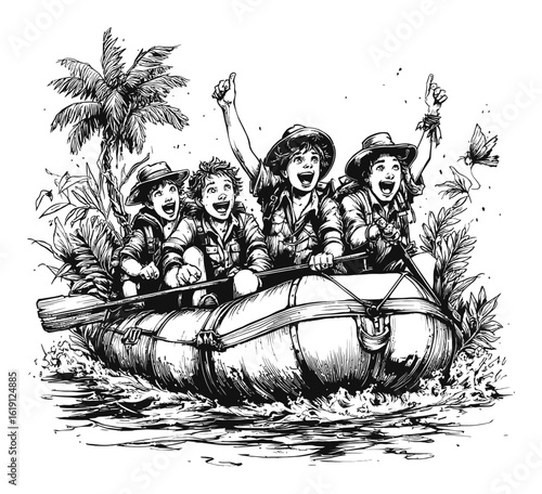 Adventure in the Wild: Kids Rafting Through Nature's Paradise