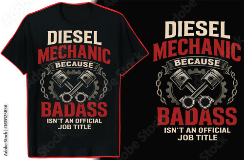 Diesel Mechanic T-Shirt | Engine Repair Retro Garage Graphic