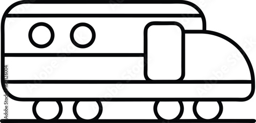 train icon outline vector illustration on transparent background
