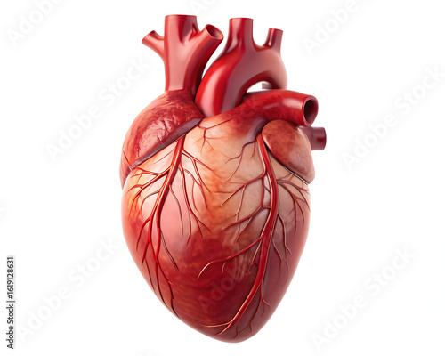 Wallpaper Mural Anatomical heart model showing arteries and veins on a white background in detailed close up view Torontodigital.ca