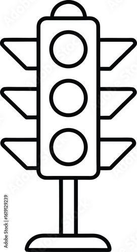 trafficlight icon outline vector illustration on transparent background