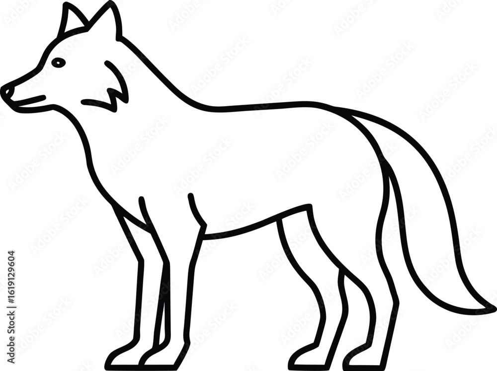Fototapeta premium wolf icon outline vector illustration on transparent background