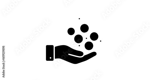 Promotion and sale hand giving money coins vector illustration for finance investment and donation charity concept design vector