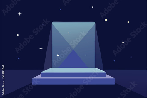 open door with stars and clouds