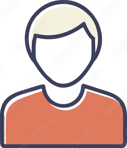 Abstract male bust icon, user profile or default avatar
