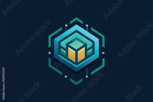 abstract blue background with cubes