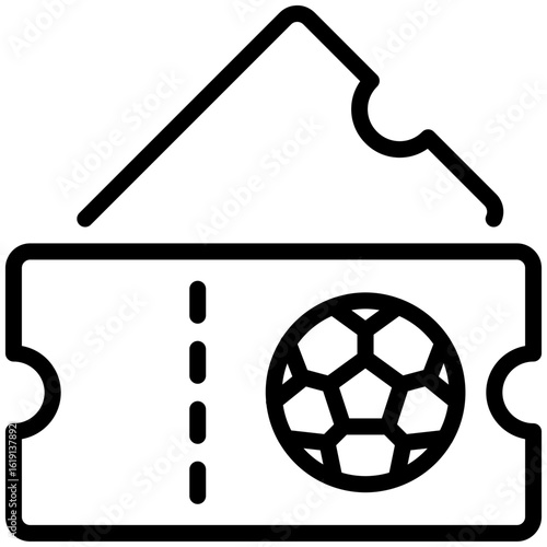 Ticket icon for football, business, website, application, printing, document, poster design, etc