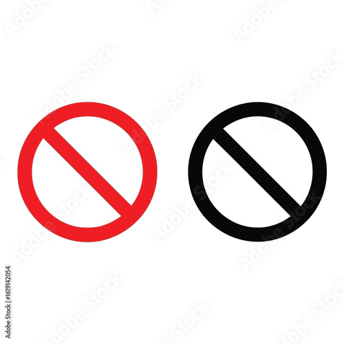 Free Download Vector art of a pair of prohibition symbols one in red and the other in black against a white background - GFXLoad