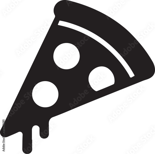 A vector illustration of a single slice of pizza with melted cheese isolated on white background, a delicious and popular food