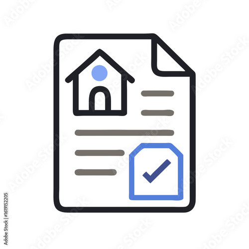 Completed Home Application Form with Approval Checkmark on a Black Background