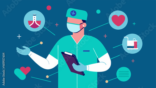 AR Navigation An image of a surgeon navigating through a complex anatomical space using augmented reality to guide their instruments precisely.