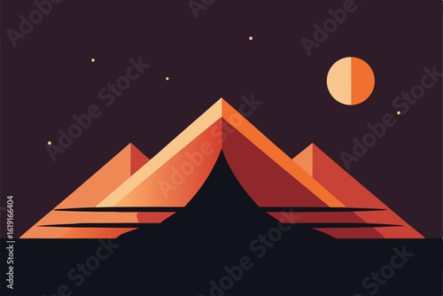 vector illustration with pyramids