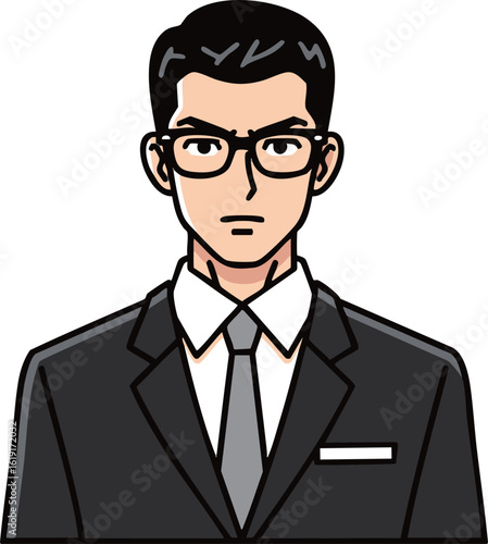 Intelligent_Businessman_Anime_Flat_Design_No_Background