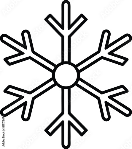 snow icon outline vector illustration on transparent background