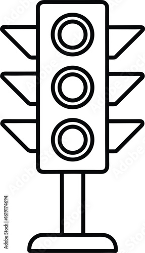 trafficlight icon outline vector illustration on transparent background