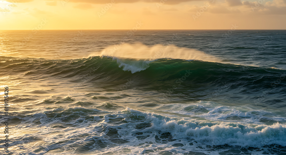 Obraz premium Early Morning Big Waves