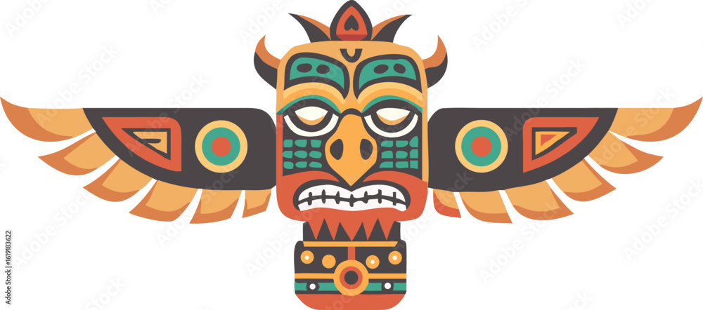 Obraz premium native american indian totem illustration