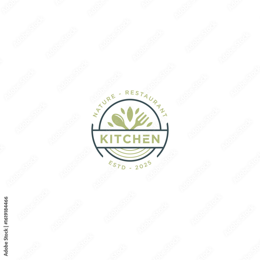 Fototapeta premium Nature restaurant logo icon design template flat vector 