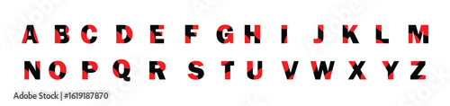 Free Download Black and  Red Alphabet: A-Z Typography Font Set - GFXLoad