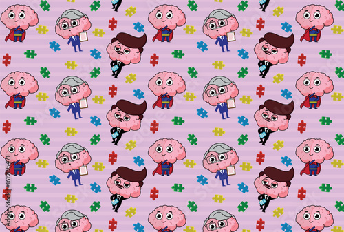 Illustration of a character, representing the neurodivergent brain, autism, gifted, adhd, pattern