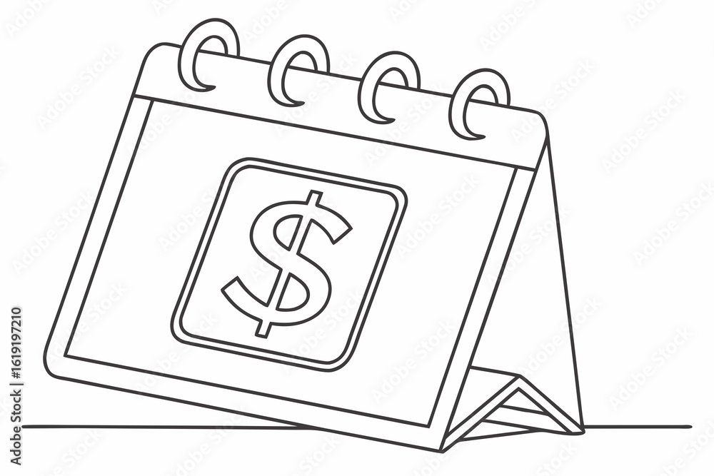 Desktop Calendar with Dollar Sign. Desktop Calendar with Dollar Sign.