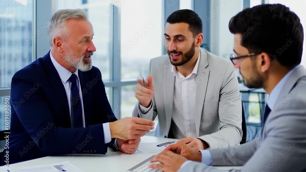 Business people discussing documents indoor Business people discussing documents indoor