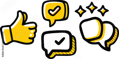 thumb up and down symbol sign illustration