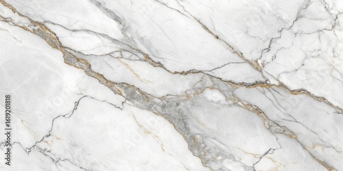 White marble surface with grey and gold veining image