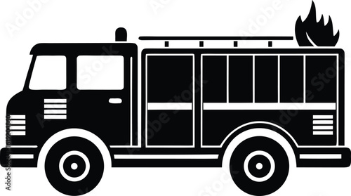 fire truck silhouette vector illustration emergency fire rescue clipart element