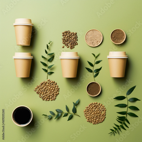 Generative Ai Illustration. Zero waste coffee cup . High quality illustration