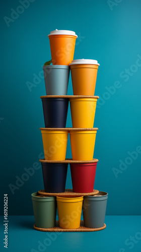 Generative Ai Illustration. Zero waste coffee cup . High quality illustration