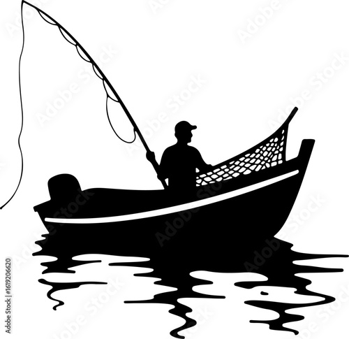 silhouette of a fisherman with fishing boat, sunset, boat, water, fishing, sea, fisherman, lake, silhouette, river, nature, sun, sunrise, beach, fish, landscape, sky, sport, kayak, people, ocean, refl