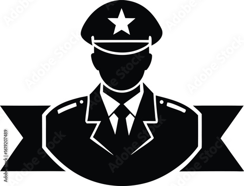 Military service silhouette icons collection vector for army clipart and graphic design