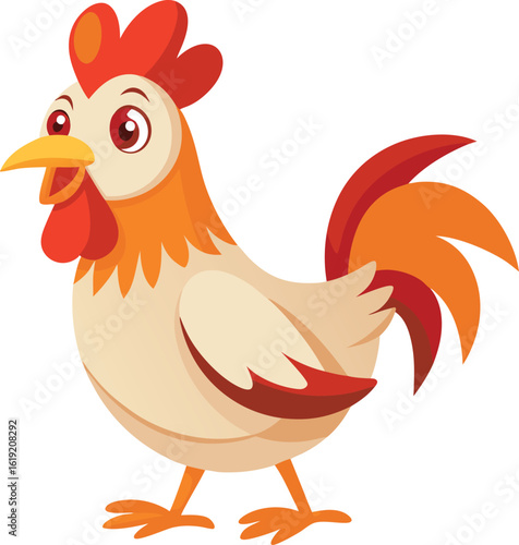 a chicken on white background