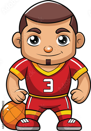 football player cartoon on white background