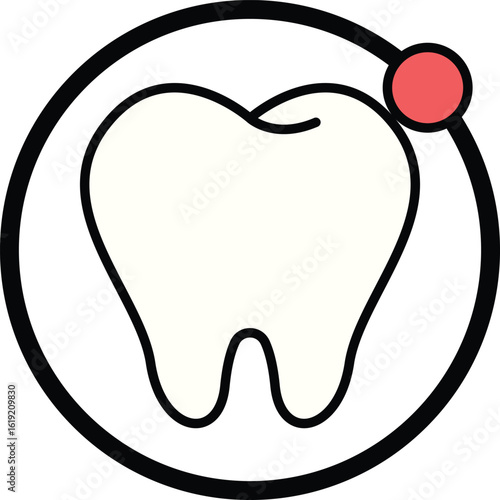 Tooth inside orbit dental illustration