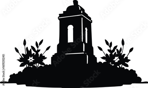 silhouette vector of war memorial clipart honoring soldiers patriotic historical artwork