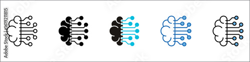 Neural Network Icon Pack Multistyle Illustration