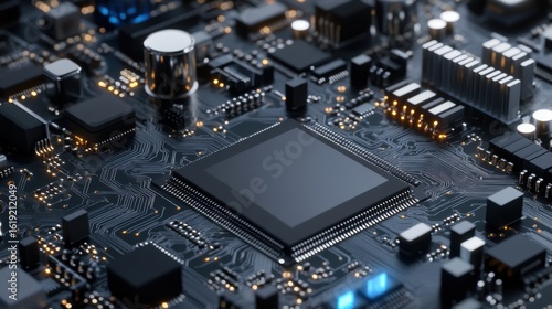 Wallpaper Mural Close-Up View of Modern Computer Circuit Board Technology Layout Torontodigital.ca