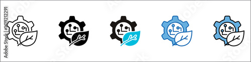 Green Technology Icon Pack Multistyle Illustration