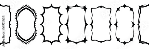 Ornate black gothic frames collection borders