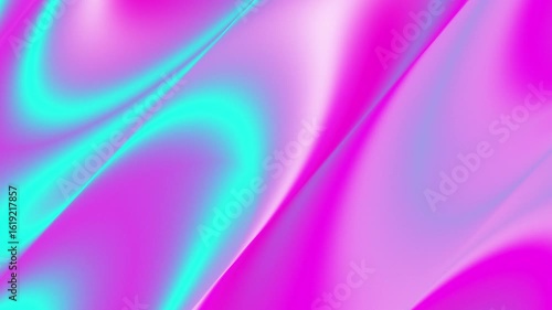 Wallpaper Mural Vibrant Pink and Cyan Abstract Holographic Fluid Waves Background Torontodigital.ca