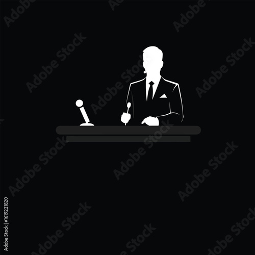 Auctioneer Silhouette at the Podium